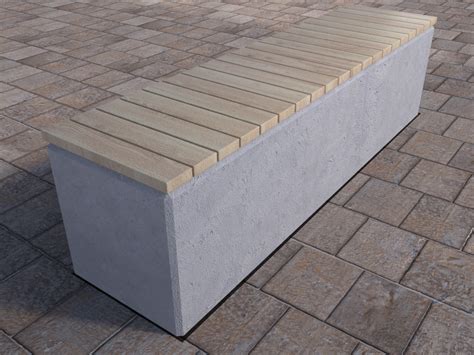 Concrete Bench Unity With Hardwood Timber Seat Townscape Products