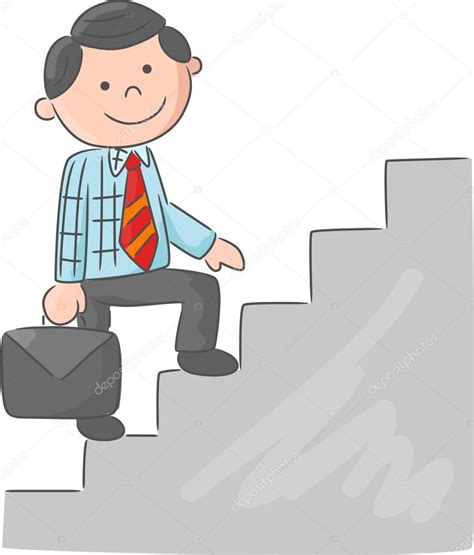 Hombre De Dibujos Animados Subir Escaleras Vector Gr Fico Vectorial