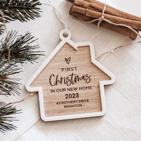 First Christmas In Our New Home Layered House Ornament Stya First Home