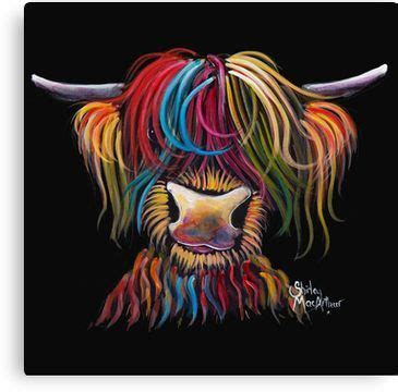 Scottish Hairy Highland Cow NELLY By Shirley MacArthur Canvas