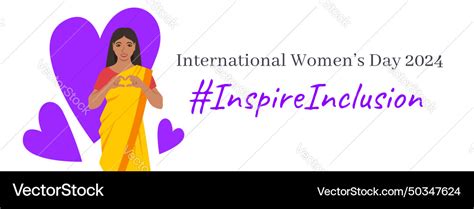 Inspire Inclusion International Womens Day Banner Vector Image