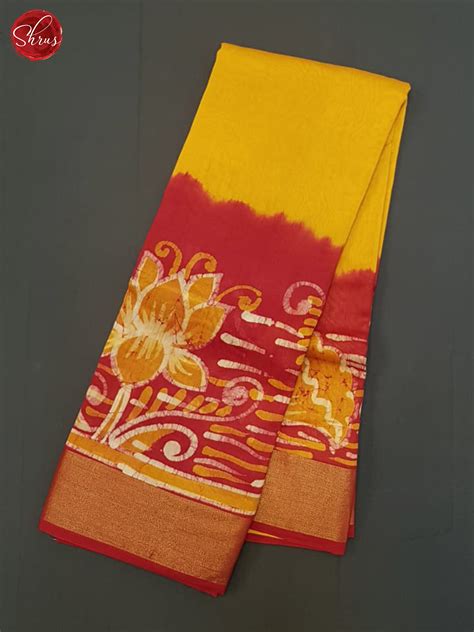 Buy Yellow And Red Moonga Silk Saree Online Moonga Silk From