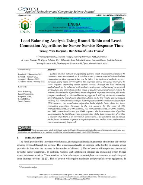 PDF Load Balancing Analysis Using Round Robin And Least Connection