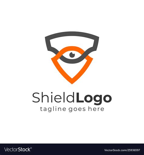 Shield With Eye Logo Protection Symbol Security Vector Image