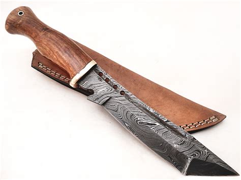 Damascus steel Hunting knife rosewood handle copper Fishing knife