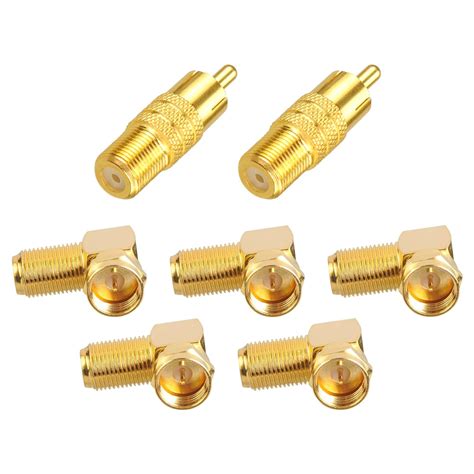 Vce Right Angle F Type Rg6 Male To Female Adapter 5 Pack Bundle With F Type Female