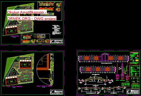 Proje Sitesi Okul Laboratuvar Autocad Projesi