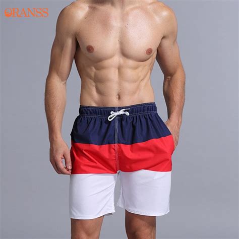 2018 New Surfing Beach Shorts Man Summer Striped Quick Dry Shorts Swim