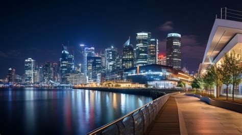 Premium AI Image | Night view of Queens Wharf Brisbane