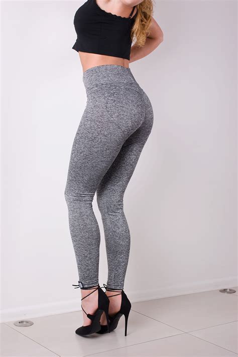 Z972 Szare Legginsy Z Wysokim Stanem Push Up Rozmiar S M L Xl Dehe Pl