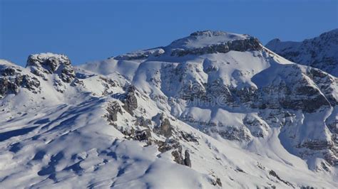 Snow Covered Mountains In Glarus Canton Stock Image Image Of Nature