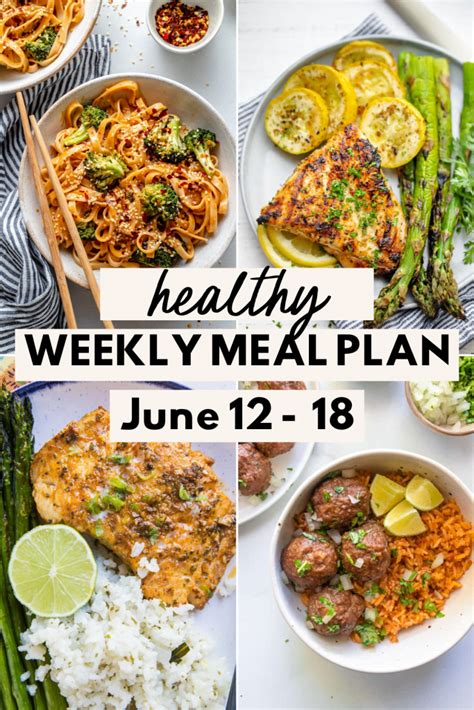 Healthy Weekly Meal Plan July August Lowcalicious