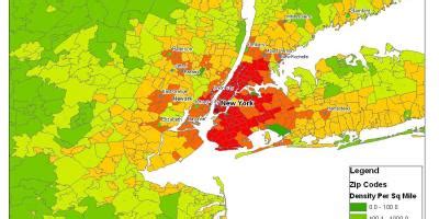 NYC population density map - New York City population map (New York - USA)