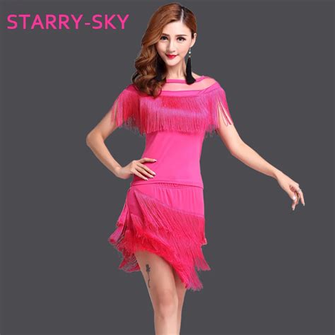 Sexy Women Latin Dance Dress Tassel Fringe Dresses Ballroom Latin Salsa