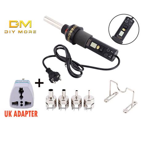 DIYMORE 220v Gj 8018lcd 450w Eu Soldering Station Hot Air Gun Desolder 450 4 Nozzles Uk