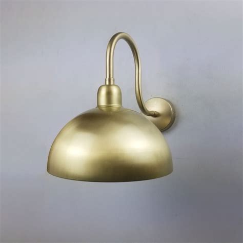 Swan Neck Brass Dome Wall Light E2 Contract Lighting