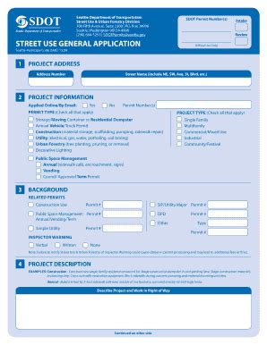 Fillable Online Seattle Street Use General Application City Of