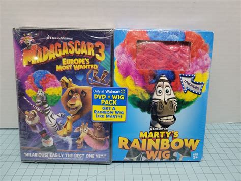 Madagascar 3 Europes Most Wanted Dvd Bonus Martys Rainbow Wig Ebay