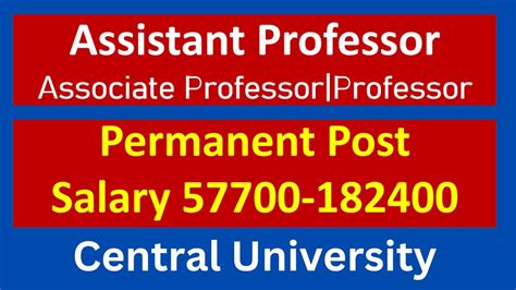 Assistant Professor Recruitment 2023 Central University Permanent