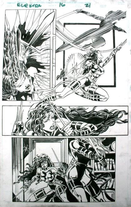 Mike Deodato Jr Elektra American Samurai P Original Comicart Dk