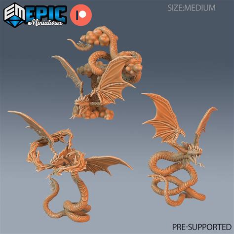 Flying Snake 28mm Scale Dungeons and Dragons Miniatures for Tabletop Gaming Wargaming Fantasy ...