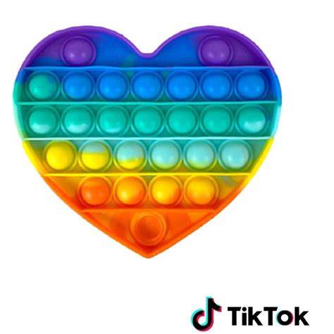 Pop It Fidget Toy Known From Tiktok Heart Rainbow