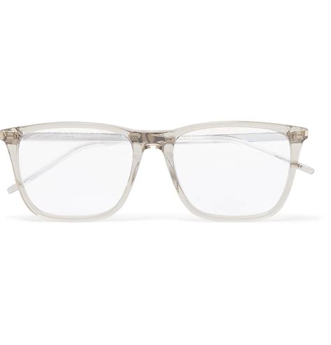 Saint Laurent Square Frame Acetate Optical Glasses Brown Saint Laurent