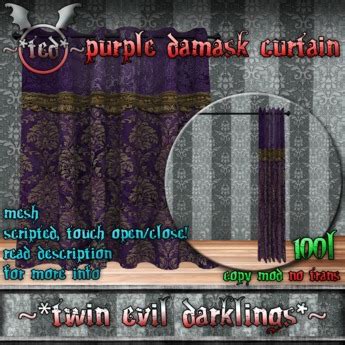 Second Life Marketplace - Purple Damask Curtain