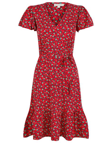 Floral Print Jersey Dress Red Day Dresses Monsoon Us