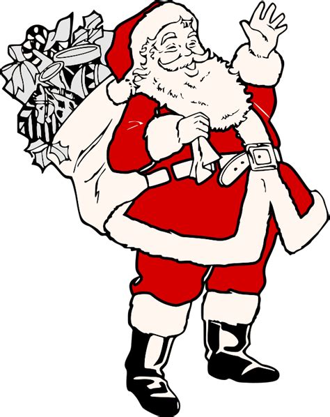 Vintage Christmas Poster Santa - Openclipart