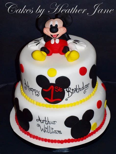 Sitting Mickey Mouse 1st Birthday Cake - Decorated Cake - CakesDecor