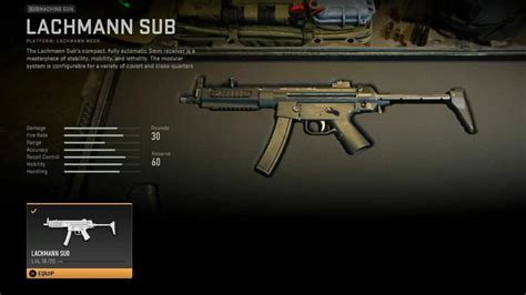 Modern Warfare Unlock The Lachmann Sub Mp Loadout