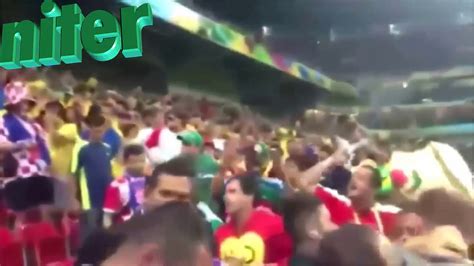 Pelea Entre Mexicanos Y Croatas En El Estadio En El Partido Mexico Vs