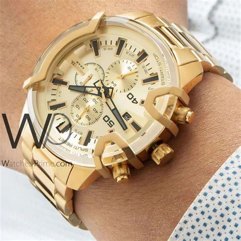 Diesel Watch Chronograph Gold Metal strap | Watches Prime