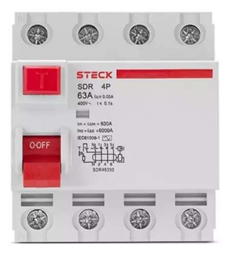 Interruptor Diferencial A Tetrapolar Trilhos Din Steck Sdr