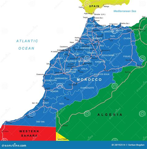 Mapa de Marrocos ilustração do vetor Ilustração de projeto 28192514