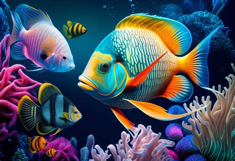 Korallen Und Fische Unterwasserwelt Illustration Ai Generativ Premium