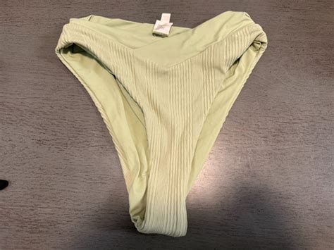 Bitsy Cut NEW Green Ribbed L SPACE Lined Swimsuit Bikini Bottom Size Small EBay