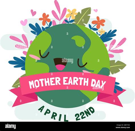 Happy Mother Earth Day Card Stock Vector Image And Art Alamy