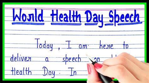 Speech On World Health Day World Health Day Speech YouTube