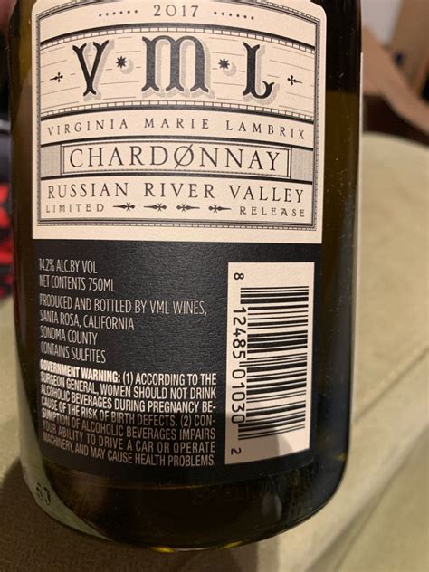 Virginia Marie Lambrix Chardonnay Usa California Sonoma County