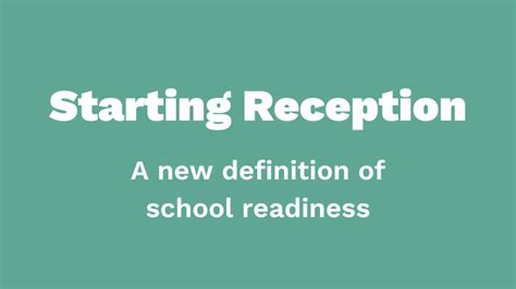 starting reception   definition  support school readiness
