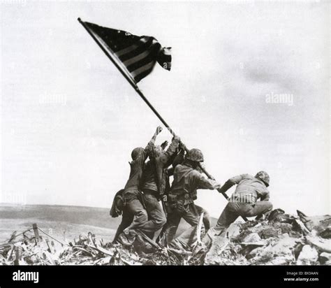 Raising The Flag On Iwo Jima 23 February 1945 Photo Joe Rosenthalap Agency See Description