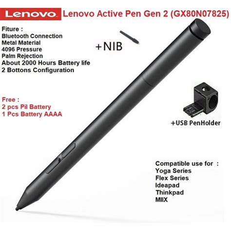 Jual Lenovo Active Stylus Pen Original Free Battery Tekanan