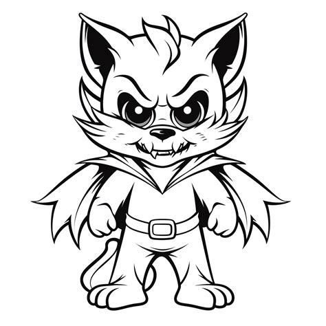 Plantilla de dibujo para colorear de hombre lobo de Halloween, imágenes para colorear gratis ...