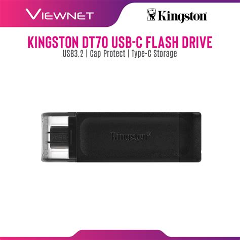 Kingston Datatraveler 70 Dt70 Type C Flash Drive With Usb 32 Gen 1