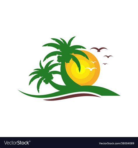 Beach Vacation Logo Design Royalty Free Vector Image