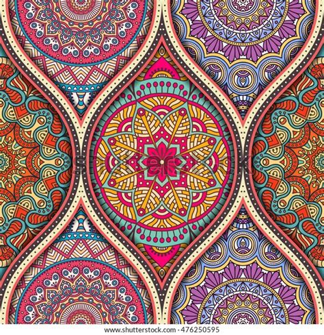 Seamless Pattern Tile Mandalas Vintage Decorative Stock Vector Royalty