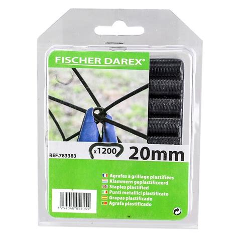 Agrafes à grillage FISCHER DAREX plastifiées grises 20mm x1200 Bricorama