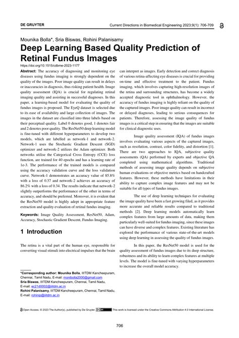 Pdf Deep Learning Based Quality Prediction Of Retinal Fundus Images